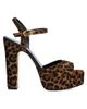 Stuart Weitzman Women's Reade 130MM Leopard-Print Calf Hair Platform Sandals - 1