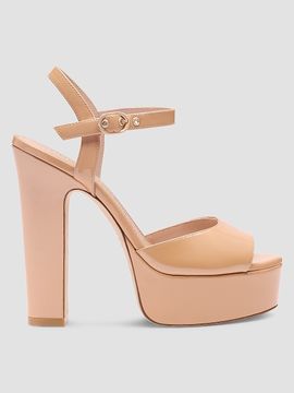 Stuart Weitzman Women's Reade 130MM Patent Leather Platform Sandals