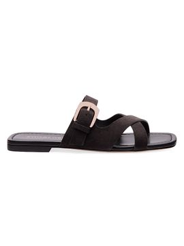 Stuart Weitzman Women's Sai Suede Slide Sandals