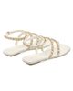 Stuart Weitzman Women's Soluxe Crystal-Embellished Leather Flat Sandals - 3