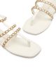 Stuart Weitzman Women's Soluxe Crystal-Embellished Leather Flat Sandals - 4