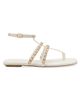 Stuart Weitzman Women's Soluxe Crystal-Embellished Leather Flat Sandals - 5