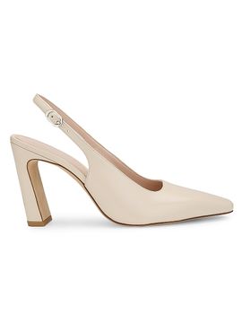 Stuart Weitzman Women's Stassi 85MM Leather Slingback Pumps