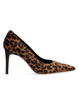 Stuart Weitzman Women's Stuart Power 85MM Leopard-Print Calf Hair Pumps