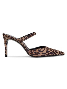 Stuart Weitzman Women's Stuart Power 85MM Leopard-Print Mules