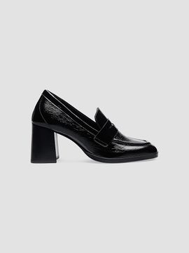 Stuart Weitzman Women's Vera 70MM Crinkled Patent Leather Loafer Pumps