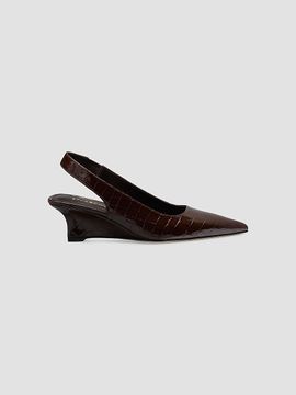 Stuart Weitzman Women's Vinnie 50MM Croc-Embossed Patent Leather Slingback Pumps
