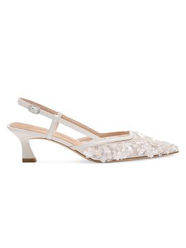 Stuart Weitzman Women's Vinnie 50MM Embellished Mesh Slingback Pumps