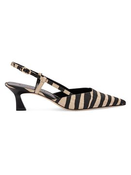 Stuart Weitzman Women's Vinnie 50MM Zebra Slingback Pumps