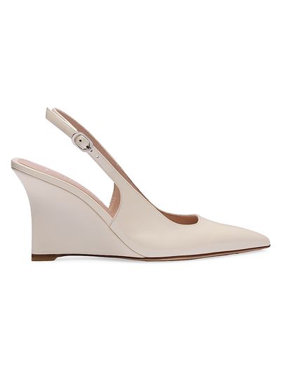 Stuart Weitzman Women's Vinnie 85MM Leather Wedge Slingback Pumps