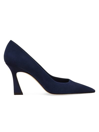 Stuart Weitzman Women's Vinnie 85MM Suede Curved Pumps