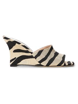 Stuart Weitzman Women's Vinnie 85MM Zebra-Print Mules