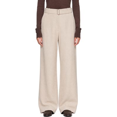 Studio Nicholson Studio Nicholson Beige Belted Round Trousers