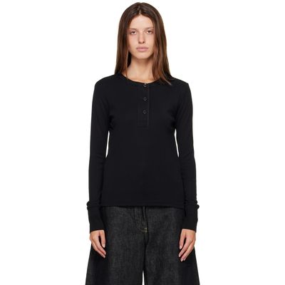 Studio Nicholson Studio Nicholson Black Roane Jersey Henley