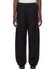 Studio Nicholson Studio Nicholson Black Shire Cotton Pleated Trousers - 1