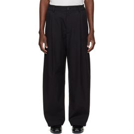 Studio Nicholson Studio Nicholson Black Shire Cotton Pleated Trousers