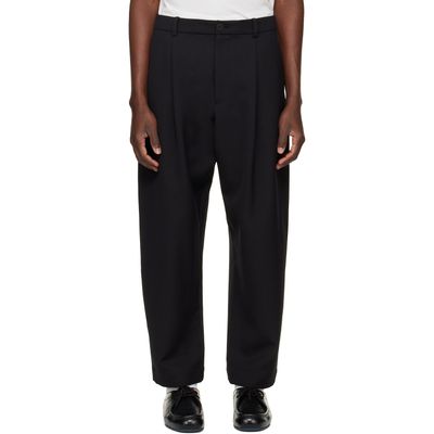 Studio Nicholson Studio Nicholson Black Tuck Pleated Trousers