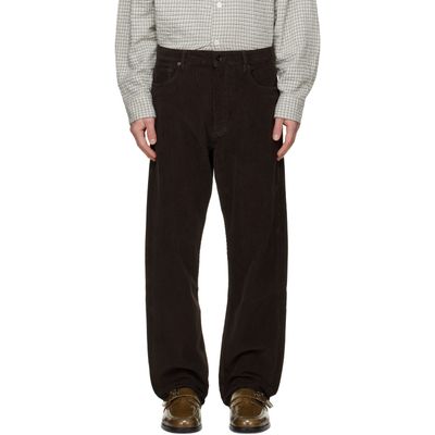 Studio Nicholson Studio Nicholson Brown Riso Corduroy Straight Leg Trousers