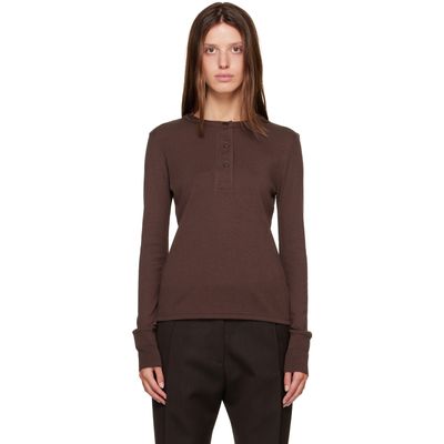 Studio Nicholson Studio Nicholson Brown Roane Jersey Henley