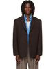 Studio Nicholson Studio Nicholson Brown Roversi Wool Blazer - 1