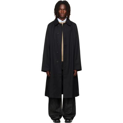 Studio Nicholson Studio Nicholson Navy Crowe Coated Cotton Trench Coat