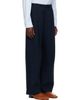 Studio Nicholson Studio Nicholson Navy Shire Cotton Pleated Trousers - 2