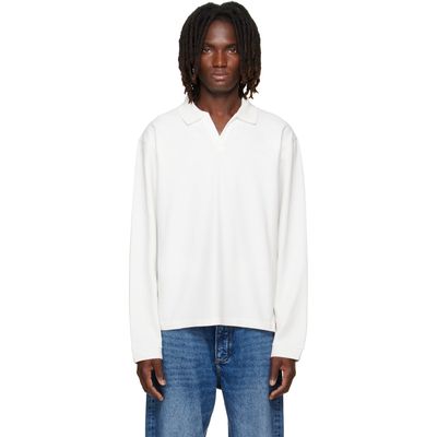 Studio Nicholson Studio Nicholson Off-White Sudds Long Sleeve Jersey Polo