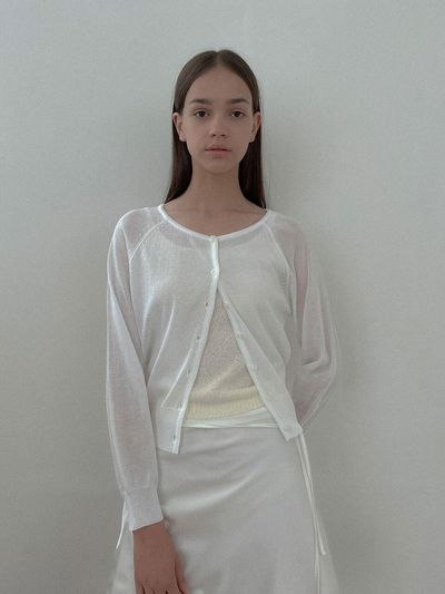 Studio Salt [SALT Label] CLASSIC SUMMER CARDIGAN_WHITE