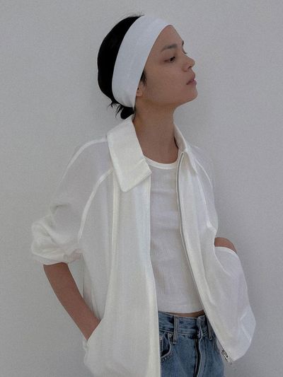 Studio Salt [SALT Label] ECRU SEERSUCKER BLOUSON_WHITE