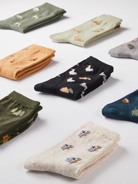 STUDIO SOCKSTOP FAUX FUR ISLAND CO Men's and Women's Animal Pattern Socks Collection