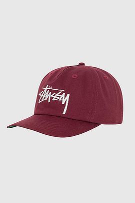 Stussy Stussy Big Stock Mid Depth Cap in Maroon, Men's at Urban Outfitters