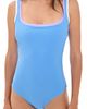 STYLEST STYLEST DreamSculpt Piped Square Neck Tank One Piece French Blue/Violet/Blanc - 1