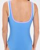 STYLEST STYLEST DreamSculpt Piped Square Neck Tank One Piece French Blue/Violet/Blanc - 3