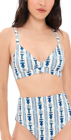 STYLEST STYLEST Lia Burke Push Up Bikini Top Greek Stripes