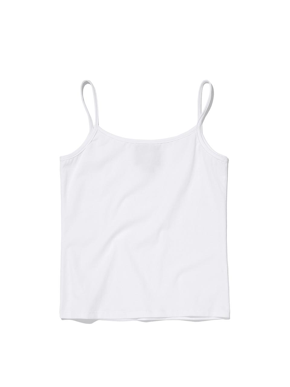 SUADE Basic Cotton Stretch Crop Sleeveless Tank [Beige]