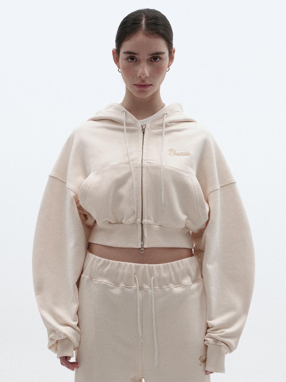 SUADE Crop Zip Up Hoodie