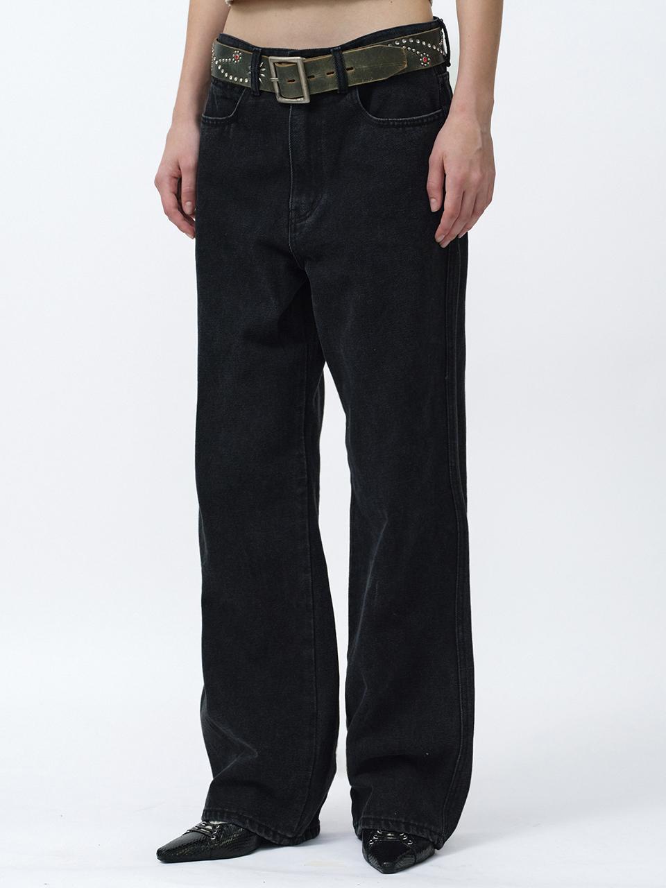 SUADE FLARE DENIM [BLACK]