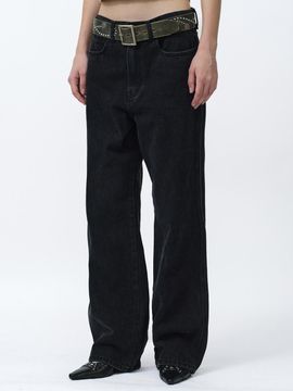 SUADE FLARE DENIM [BLACK]