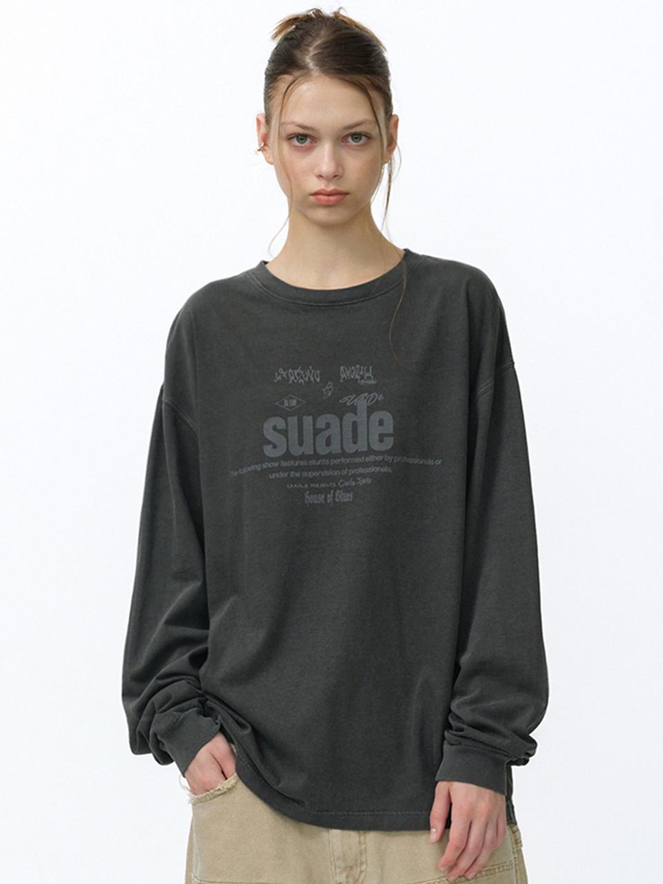 SUADE MIXED LOGO LONG SLEEVE [PIGMENT BLACK]