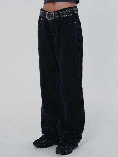 SUADE VINTAGE BOOTCUT DENIM [BLACK]