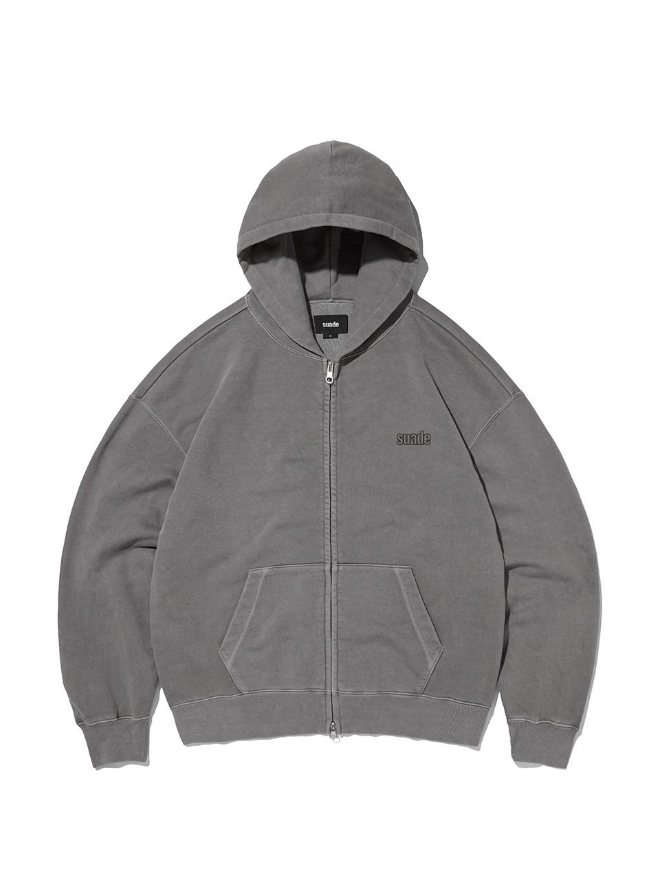 SUADE WASHED HOOD ZIP UP [PIGMENT GRAY]