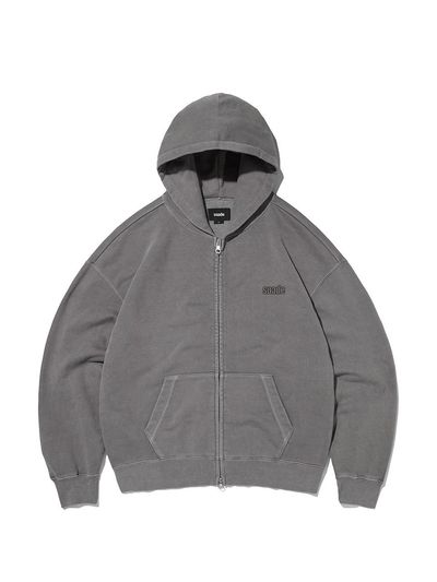 SUADE WASHED HOOD ZIP UP [PIGMENT GRAY]