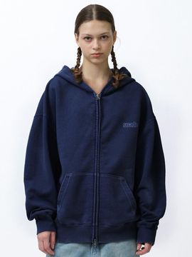 SUADE WASHED HOOD ZIP UP [PIGMENT NAVY]