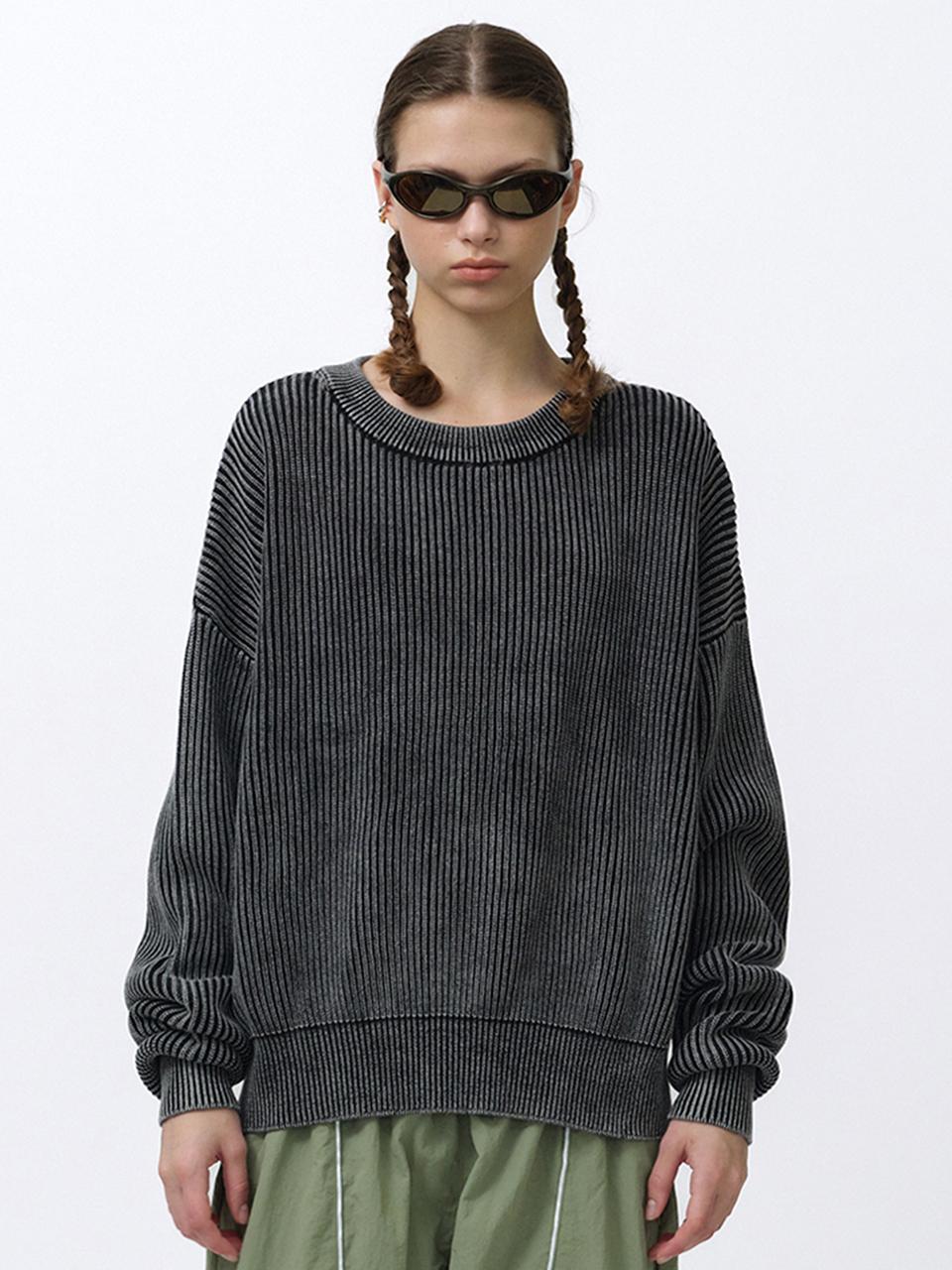 SUADE WASHED KNIT [BLACK]