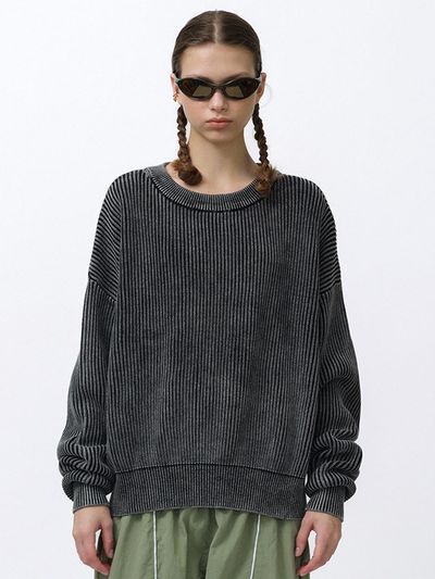 SUADE WASHED KNIT [BLACK]