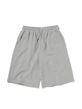 SUADE Wide Cut Cotton Blend Sweat Shorts [GRAY]