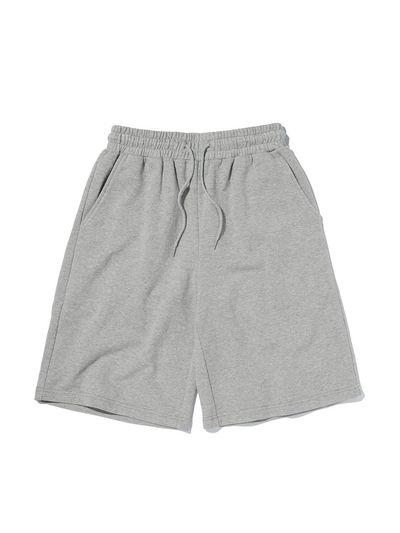 SUADE Wide Cut Cotton Blend Sweat Shorts [GRAY]