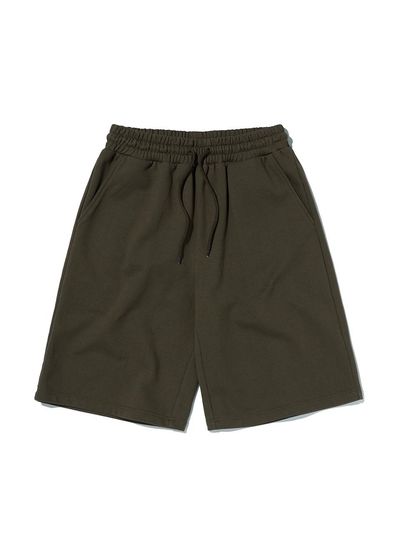 SUADE Wide Cut Cotton Polyester Sweat Shorts [BROWN]