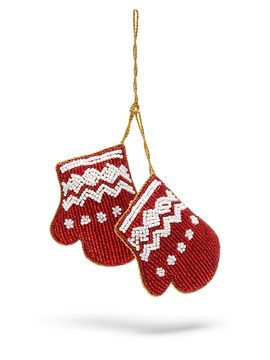 Sudha Pennathur Beaded Mitten Ornament