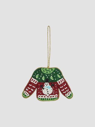 Sudha Pennathur Beaded Ugly Sweater Ornament